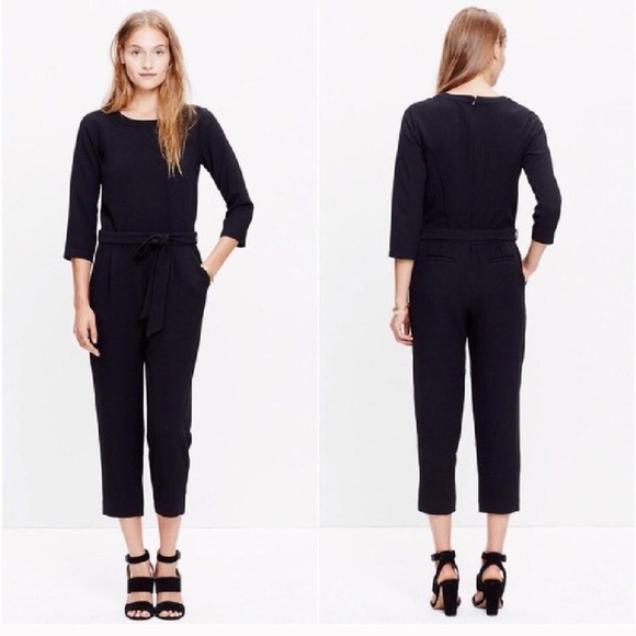 Madewell Dresses & Skirts - Madewell black cropped Sloan jumpsuit